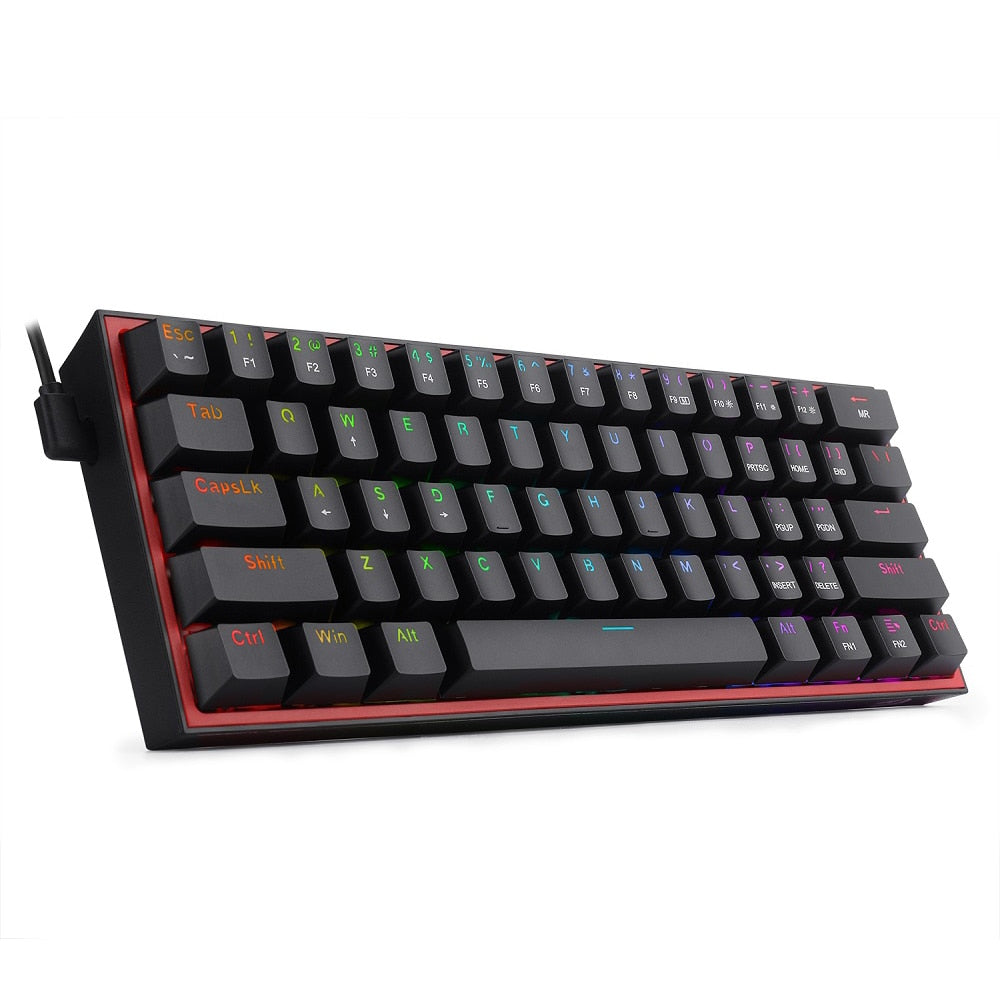 Teclado Mecánico 61% REDRAGON Fizz K617 RGB Gaming con Switches Rojos