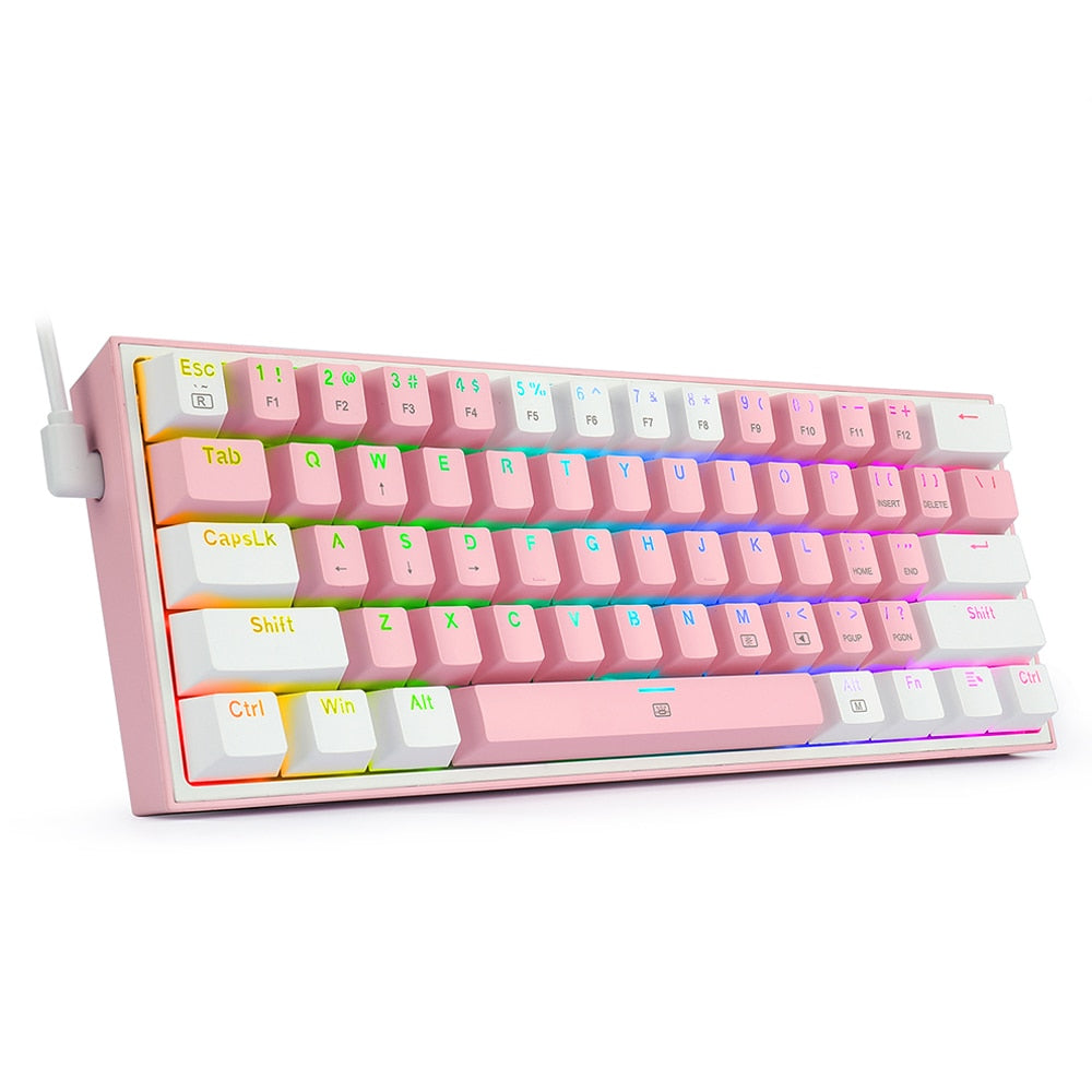 Teclado Mecánico 61% REDRAGON Fizz K617 RGB Gaming con Switches Rojos