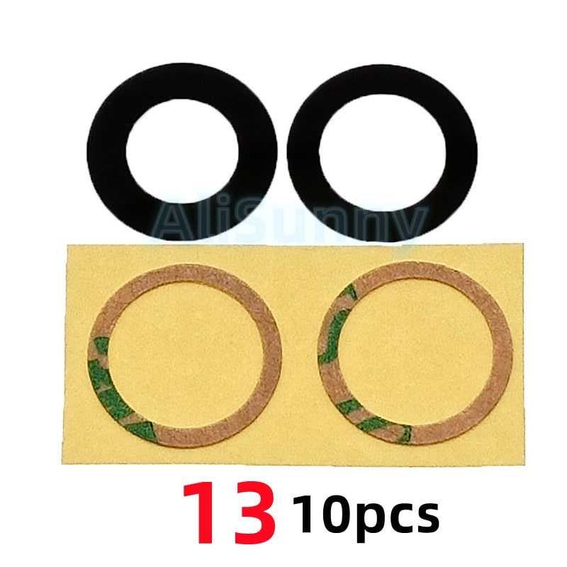 Cristal trasero de Cámaras+Adhesivo para Varios Modelos de iPhone Pack de 10pcs