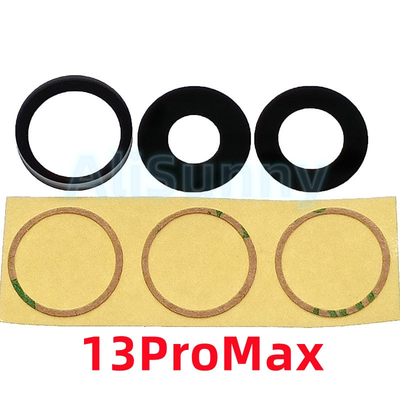 Cristal trasero de Cámaras+Adhesivo para Varios Modelos de iPhone Pack de 10pcs
