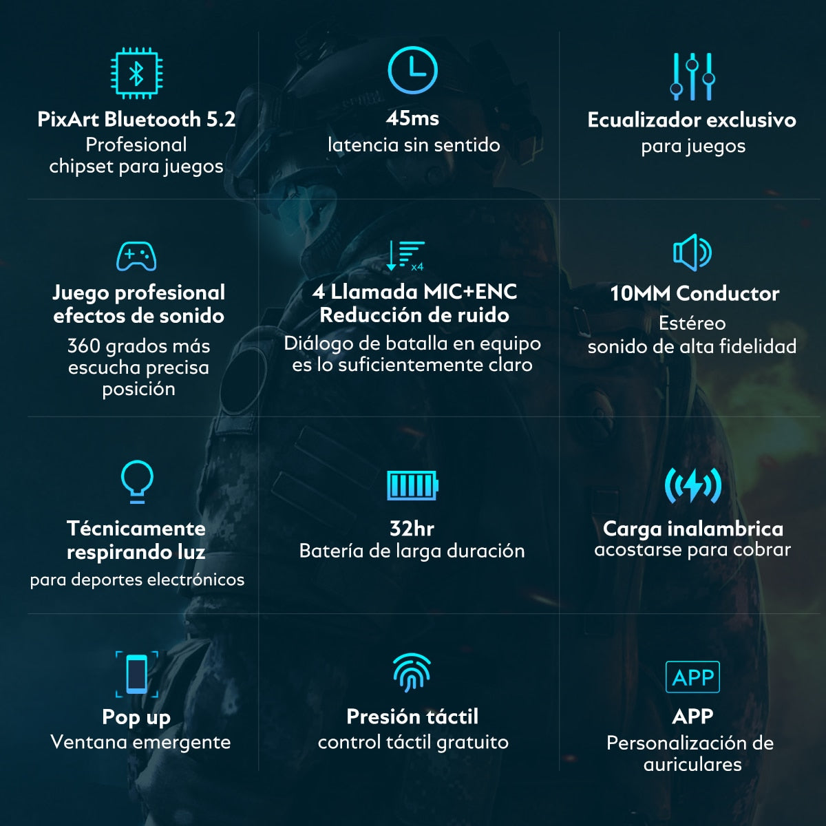 Auriculares QCY G1 inalámbricos bluetooth Baja Latencia, Modo Gaming, Alta Fidelidad