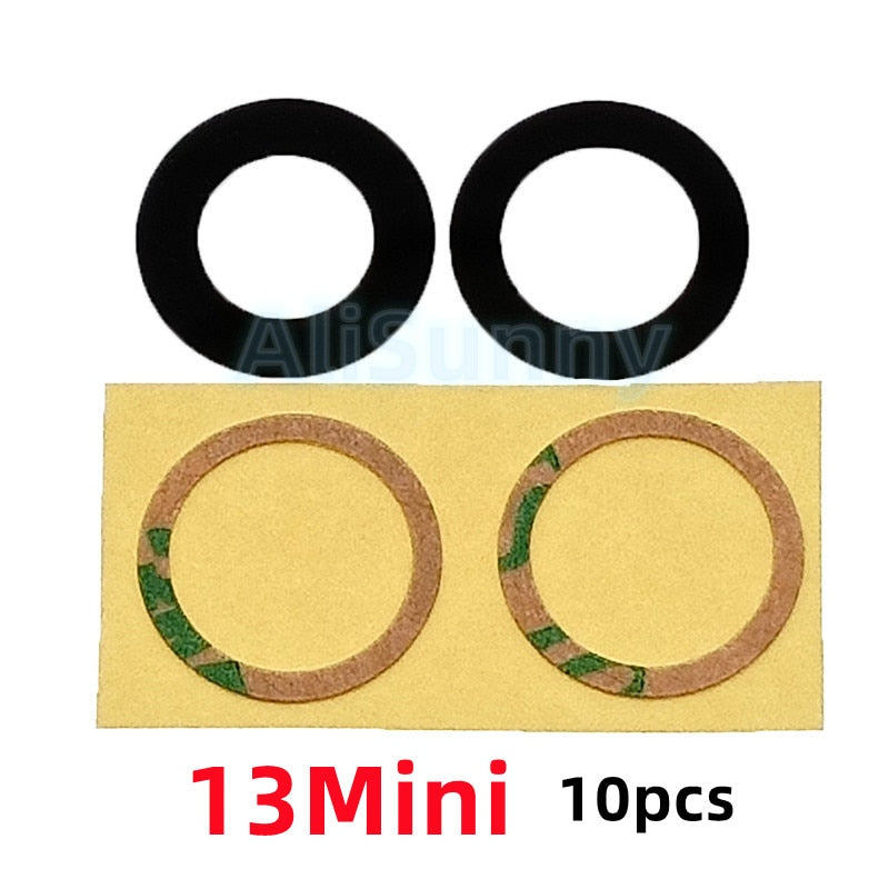 Cristal trasero de Cámaras+Adhesivo para Varios Modelos de iPhone Pack de 10pcs