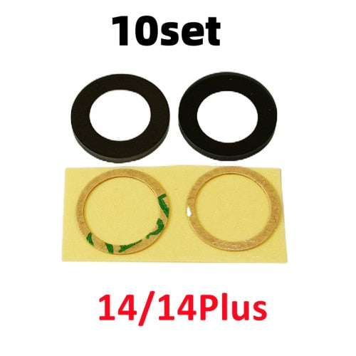Cristal trasero de Cámaras+Adhesivo para Varios Modelos de iPhone Pack de 10pcs