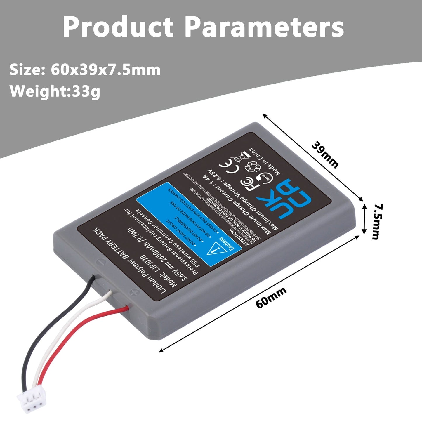 Batería para Mando PS5 Dualsense CFI-ZCT1W CFI-ZCT1J (Compatible)