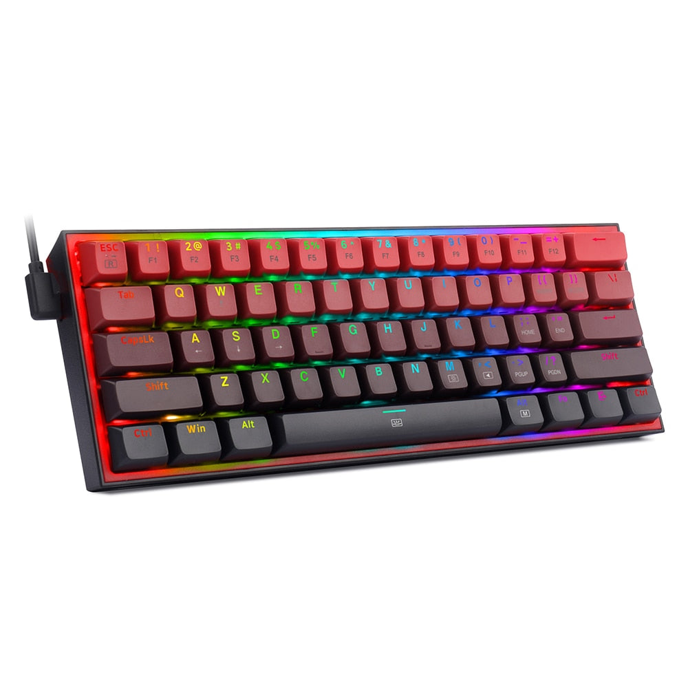 Teclado Mecánico 61% REDRAGON Fizz K617 RGB Gaming con Switches Rojos