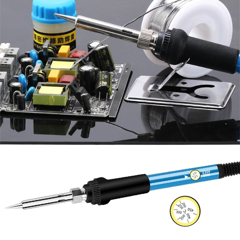 Soldador de estaño de 60W 220V/110V EU/US con Temperatura Ajustable y Accesorios