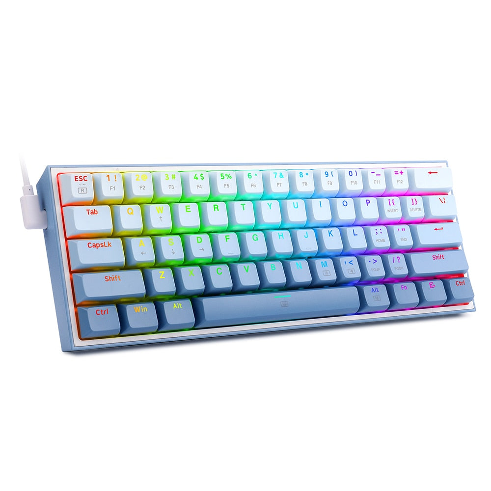 Teclado Mecánico 61% REDRAGON Fizz K617 RGB Gaming con Switches Rojos