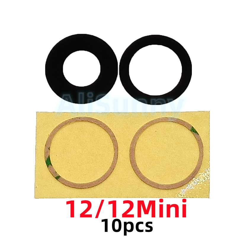 Cristal trasero de Cámaras+Adhesivo para Varios Modelos de iPhone Pack de 10pcs