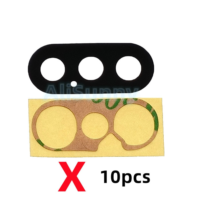 Cristal trasero de Cámaras+Adhesivo para Varios Modelos de iPhone Pack de 10pcs