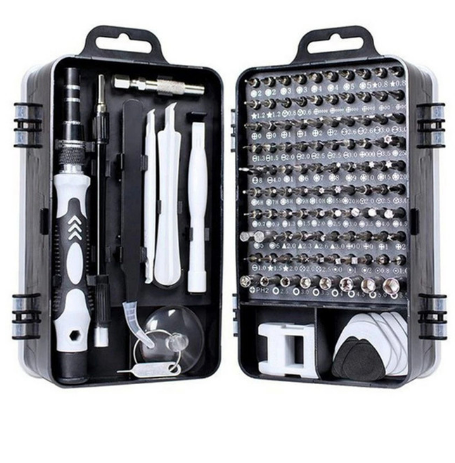 Kit de Destornilladores 115 en 1 con Herramientas de Apertura(Móviles-Consolas-Mandos)