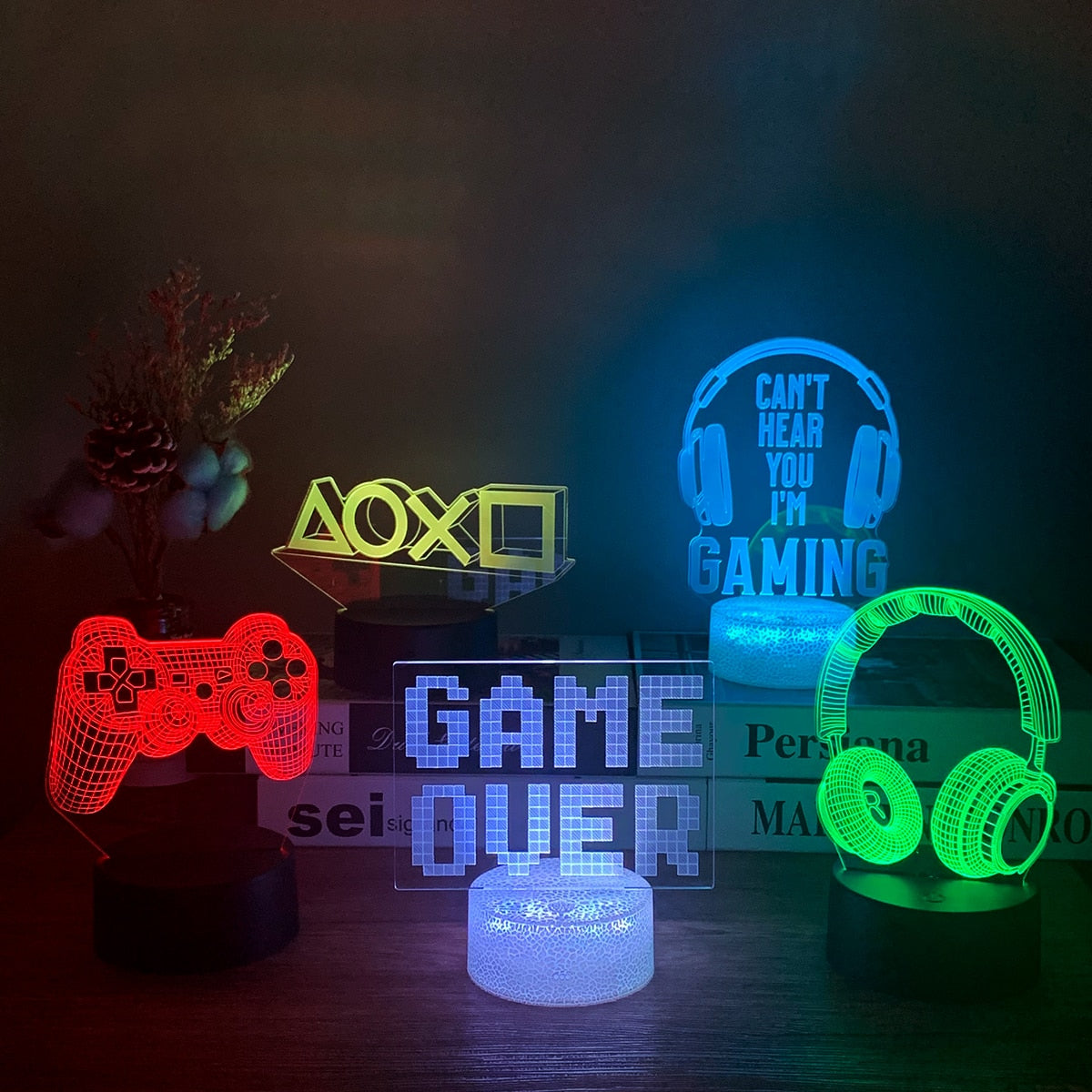 Lampara Gaming de Escritorio 3D LED RGB con estilo PLAYSTATION PC