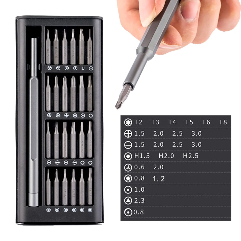 Kit Destornillador Set 25 in 1 Alta Calidad para reparar (Mandos-Consolas-Teléfonos-Ordenadores)