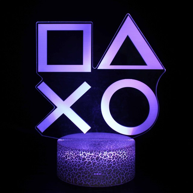 Lampara Gaming de Escritorio 3D LED RGB con estilo PLAYSTATION PC