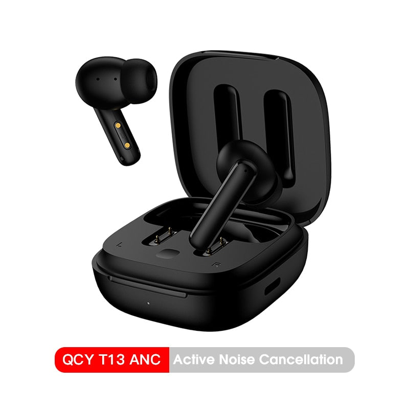 QCY Auriculares inalámbricos T13 True Wireless Bluetooth 5.1 con control  táctil con funda de carga, auriculares estéreo impermeables, auriculares