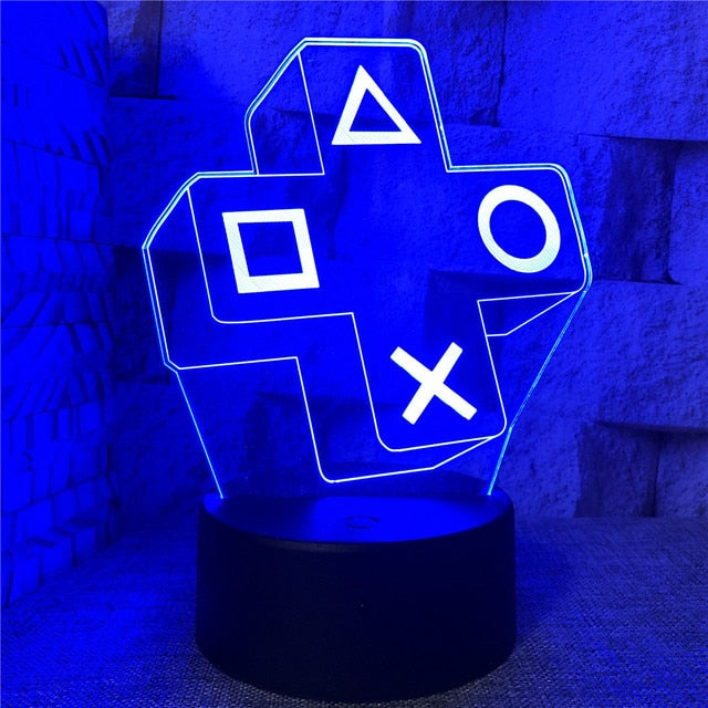 Lampara Gaming de Escritorio 3D LED RGB con estilo PLAYSTATION PC