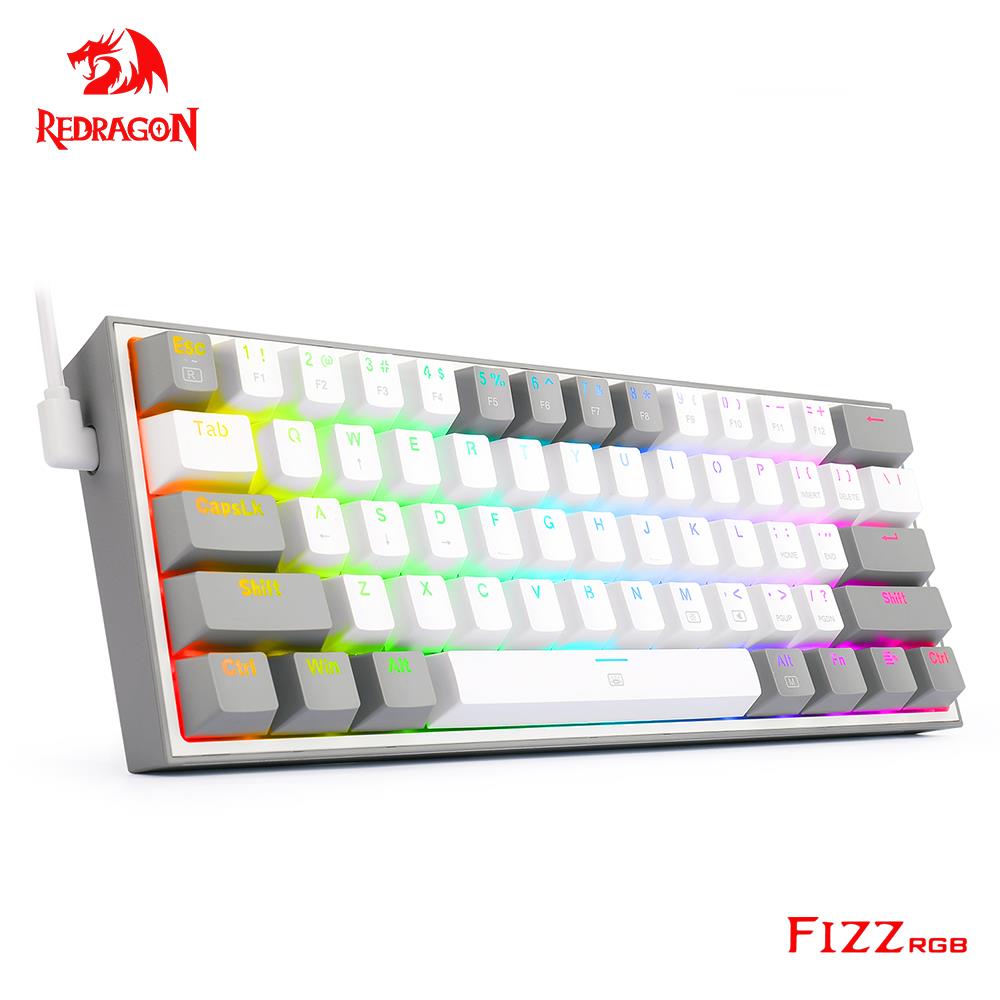 Teclado Mecánico 61% REDRAGON Fizz K617 RGB Gaming con Switches Rojos