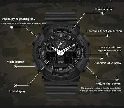 Reloj Sanda 3110 Digital y Analógico Deportivo (ANTI-SHOCK) 5ATM Sumergible 50M