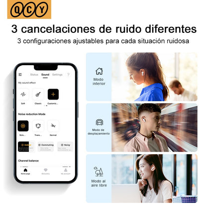 Auriculares QCY HT05 Melobuds Inalámbricos Bluetooth Deportivos, 6 micros y Cancelación de ruido