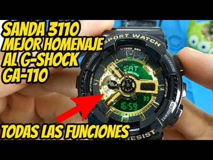 Reloj Sanda 3110 Digital y Analógico Deportivo (ANTI-SHOCK) 5ATM Sumergible 50M