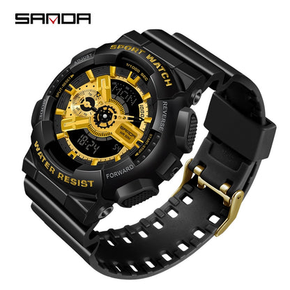 Reloj Sanda 3110 Digital y Analógico Deportivo (ANTI-SHOCK) 5ATM Sumergible 50M